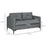 133cm Loveseat Sofa, Modern Fabric Couch with Steel Legs, Upholstered 2 Seater Sofa for Living Room, Bedroom, Grey