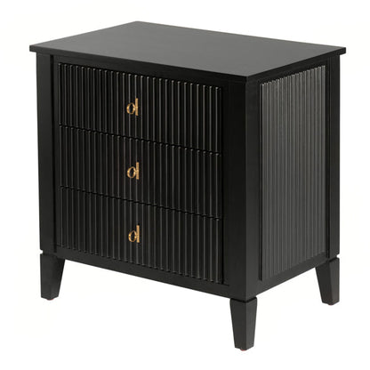 Heidi Black Bedside Table Brass/Silver