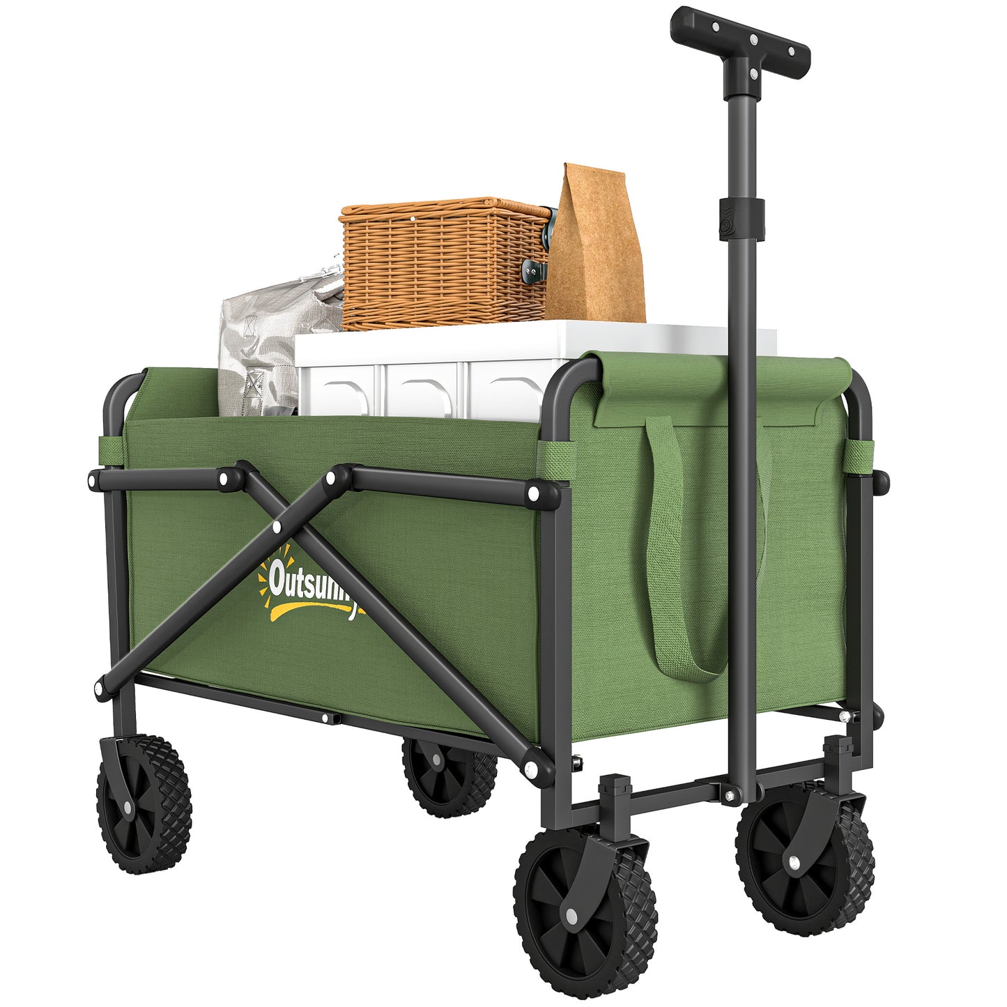41L Festival Trolley, 60kg Heavy Duty Folding Trolley Cart, Green