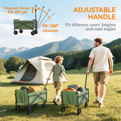 41L Festival Trolley, 60kg Heavy Duty Folding Trolley Cart, Green