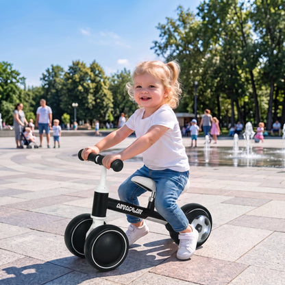 Balance Bike with 135° Steering Limit for Toddlers 1-2 Years, Black