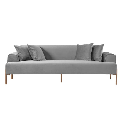 Duke Three Seat Sofa - Dove Grey - Brass Legs