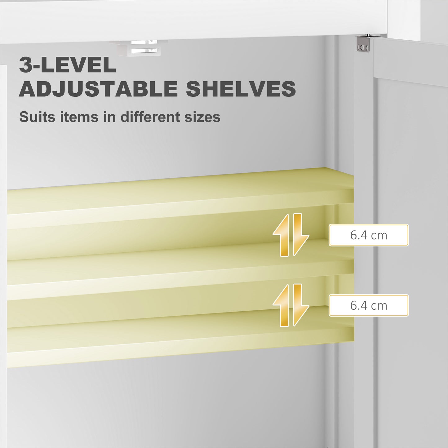 Wall Mounted Storage with Adjustable Shelves, Bathroom Wall Cabinet