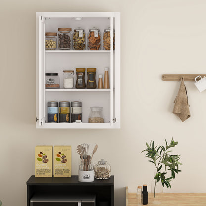 Wall Mounted Storage with Adjustable Shelves, Bathroom Wall Cabinet