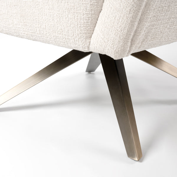 Brodie Swivel Chair – Light Taupe Chenille – Bronze Base