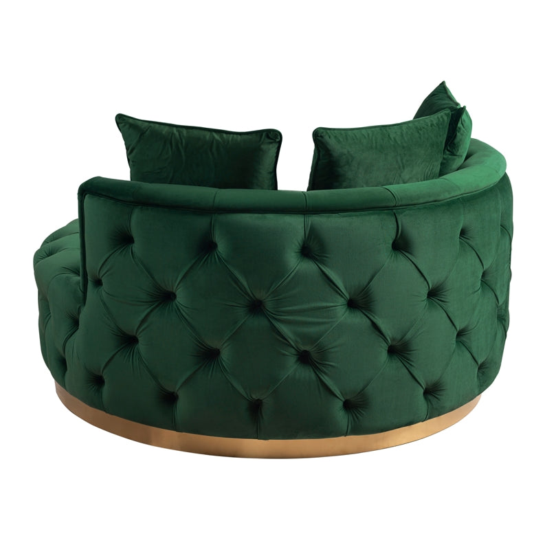Frankfurt Loveseat - Bottle Green - Brass Base