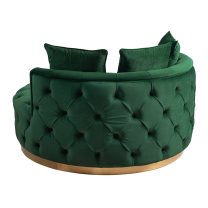 Frankfurt Loveseat - Bottle Green - Brass Base