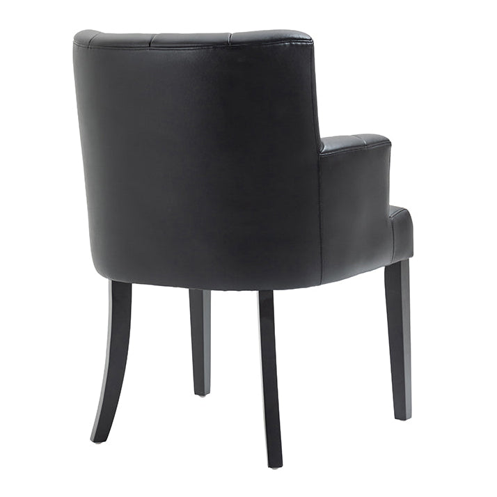 Hatfield Carver Chair - Black Faux Leather