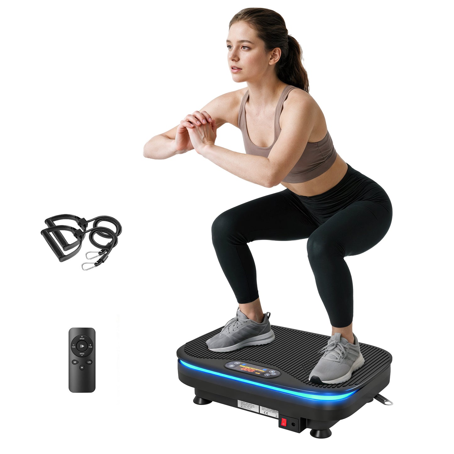 Vibration Plate Exercise Machine with Cool Lights and Bluetooth