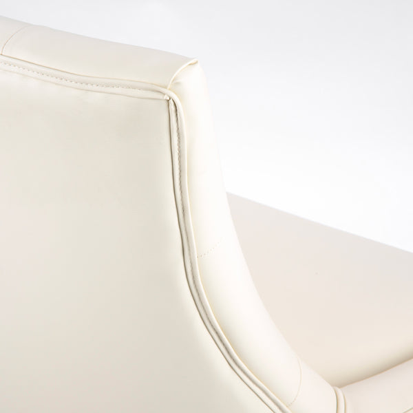 Torino Bench – Cream Faux Leather – Black Legs