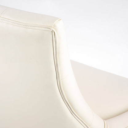 Torino Bench – Cream Faux Leather – Black Legs