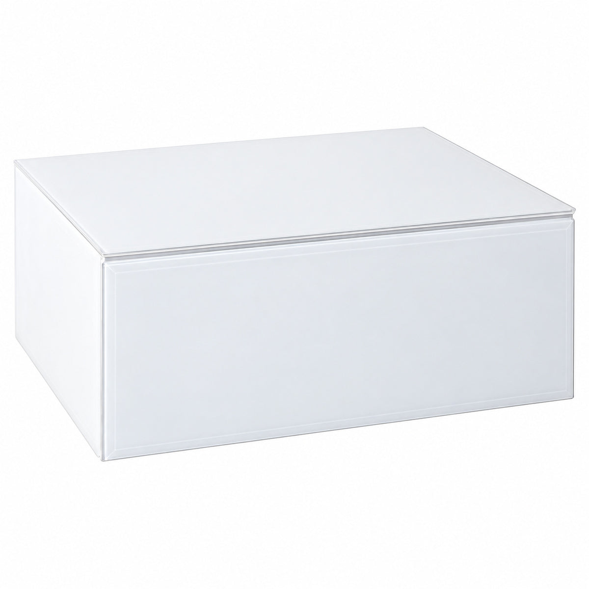Inga White Glass Floating Bedside Table