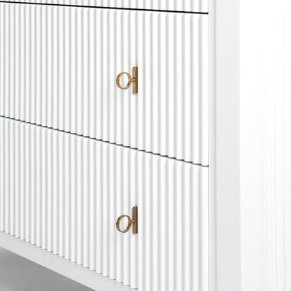 Heidi White Chest of Drawers Brass/Silver