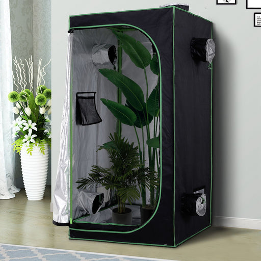 Hydroponic Plant Grow Tent, 80L x 80W x 160Hcm-Black/Green