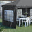 3 x 6m Pop Up Gazebo, Height Adjustable Marquee Party Tent with Sidewalls and Storage Bag, Grey