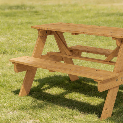 Kids Picnic Table Outdoor Wooden Natural Wood