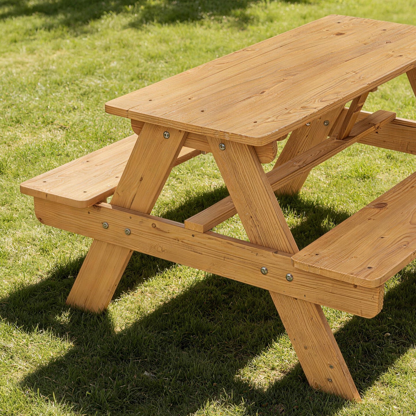 Kids Picnic Table Outdoor Wooden Natural Wood