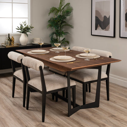 Finley Extending Dining Table and 6 Hera Dining Chairs
