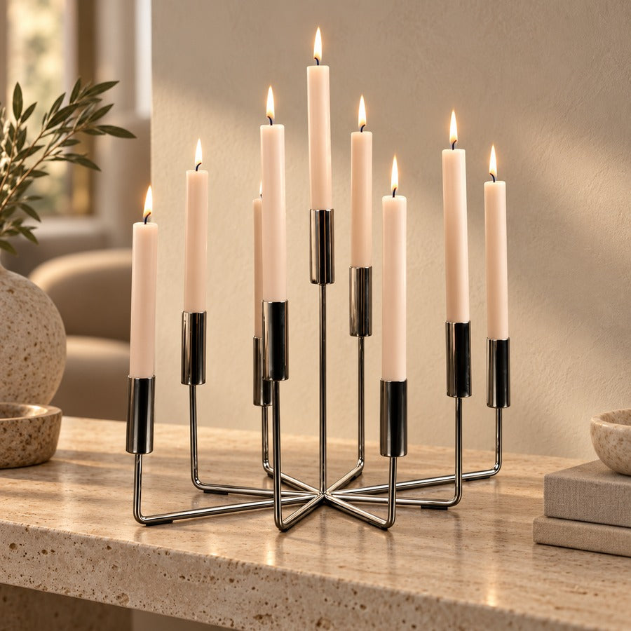 Fiori Candelabra Silver