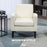 Modern Accent Chair, Occasional Chair with Rubber Wood Legs for Living Room, Bedroom, Cream White