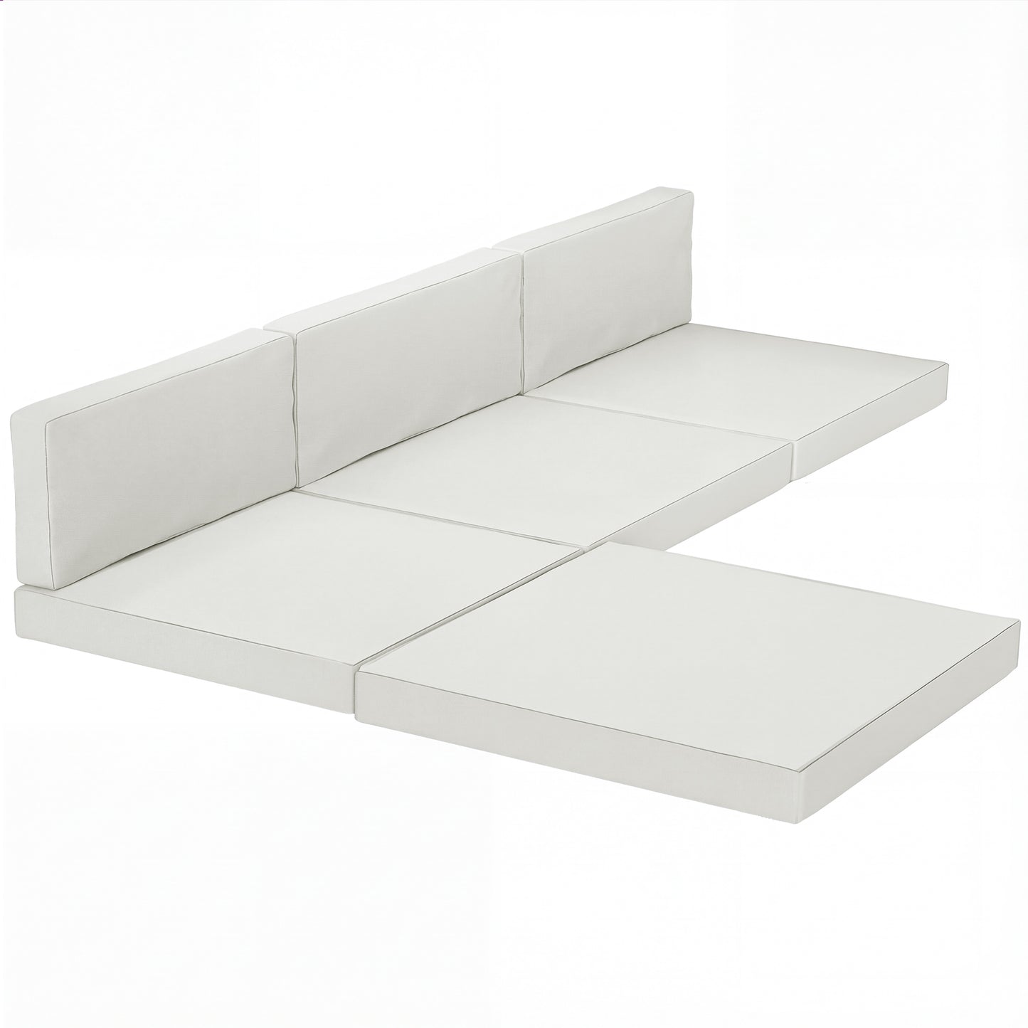 7-Piece Patio Furniture Cushions Water-Repellent 60x60cm, Cream