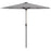 Garden Parasol with LED Lights, Solar Charged Patio Umbrella with Crank Handle, for Outdoor, Grey