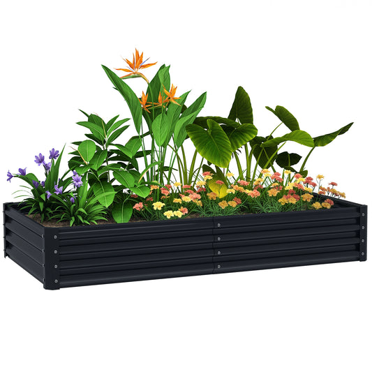 Galvanised Raised Garden Bed, Raised Planter, Dark Grey