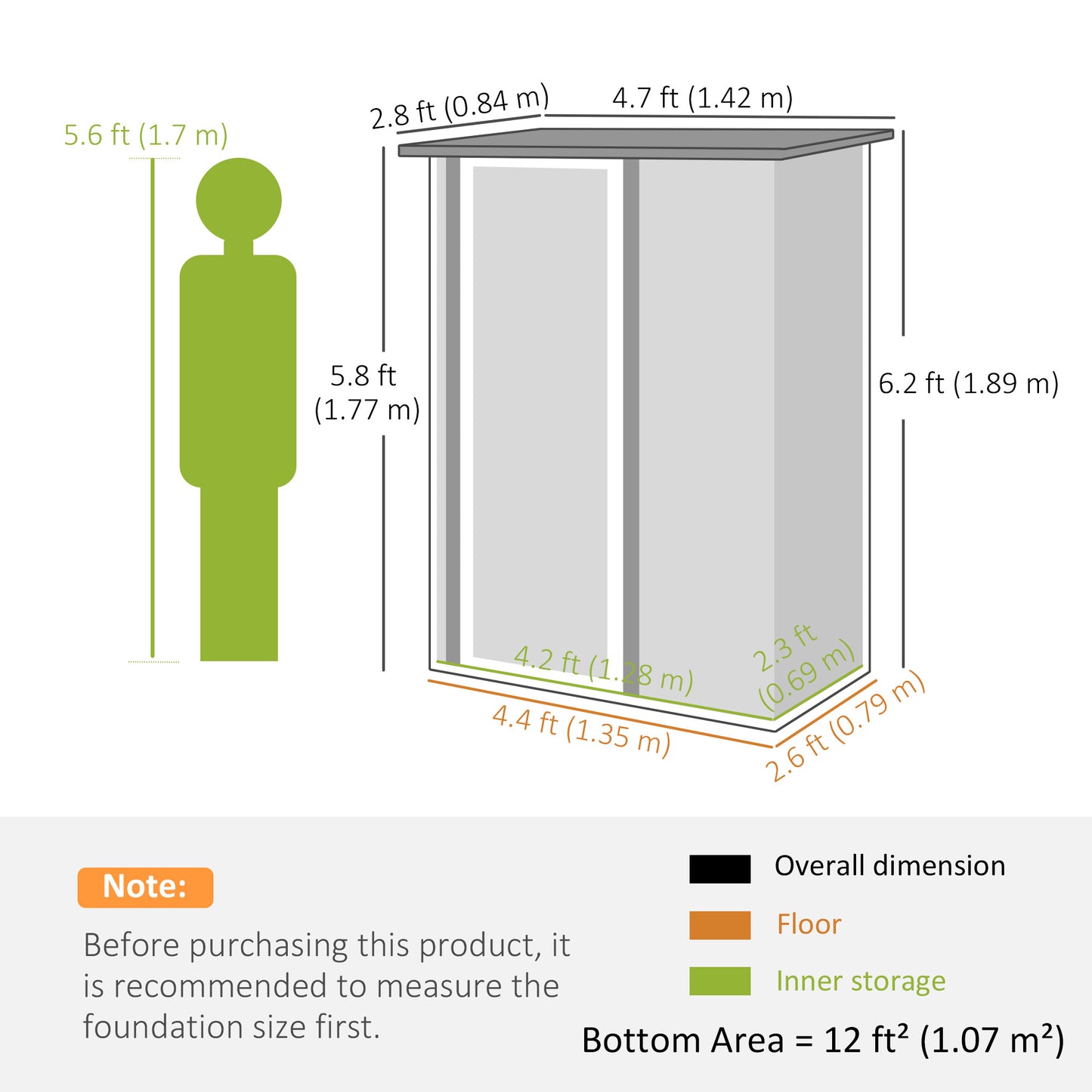 Outdoor Storage Shed Steel Garden Shed w/ Lockable Door Brown