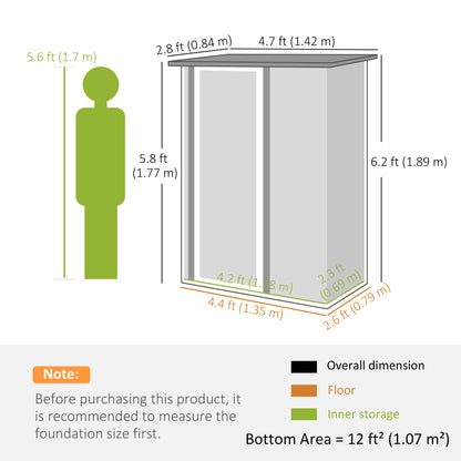 Outdoor Storage Shed Steel Garden Shed w/ Lockable Door Brown