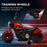 6v Electric Motorbike with Training Wheels, One-Button Start - Red