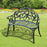 Cast Aluminium Outdoor Garden Patio Antique Rose Style Bench Porch Park Chair Seater - Green