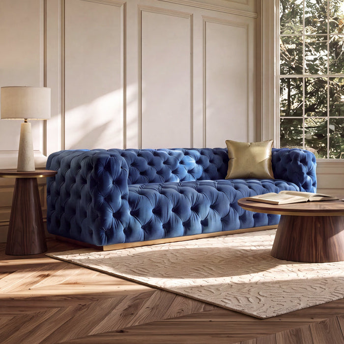 Frankfurt Three Seat Sofa - Navy Blue