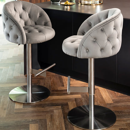 Frankfurt Bar Stool - Dove Grey - Silver base
