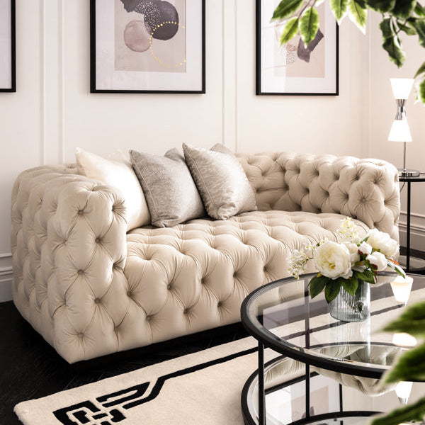 Frankfurt Two Seat Sofa – Chalk – Black Base