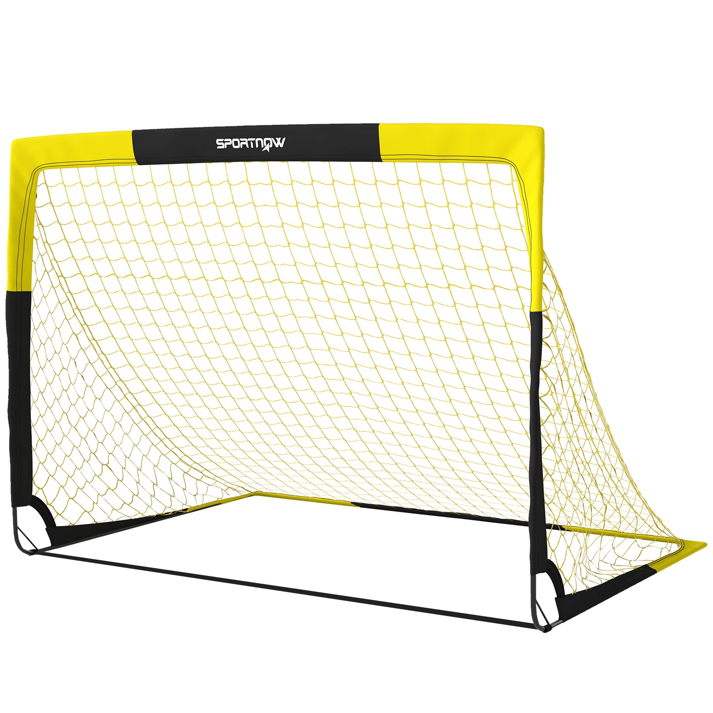 Pop Up Football Goal, 5 x 3.5ft Portable Folding Football Net with Carry Bag, 4 U-Shaped Ground Stakes, Fibreglass Pole, Training Equipment for Indoor and Outdoor Use, Easy Setup