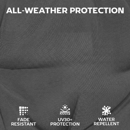 Garden Chair Cushions Set of 4, Waterproof Seat Pads, Dark Grey