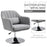 Swivel Accent Chair Contemporary Vanity Armchair with Adjustable Height Thick Cushion Lumbar Support Armrest for Bedroom