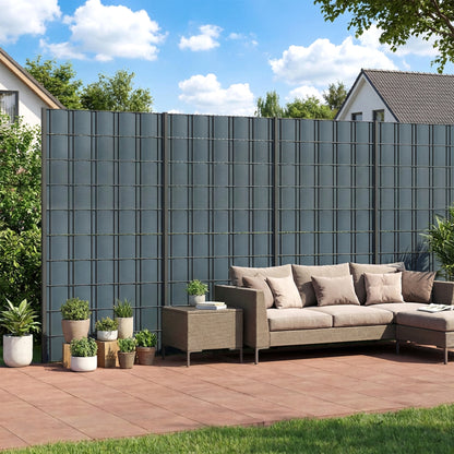 2Pcs Privacy Garden Screen Fence, Windbreak Fence with Clips, Grey