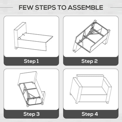 Rattan Wicker 2-seat Sofa Loveseat Padded Garden Furniture Grey