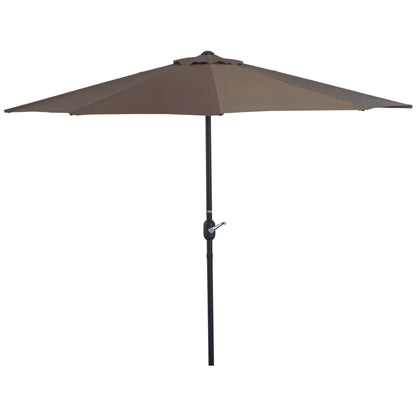 2.7m Metal Frame Garden Furniture Parasol Half Round Umbrella