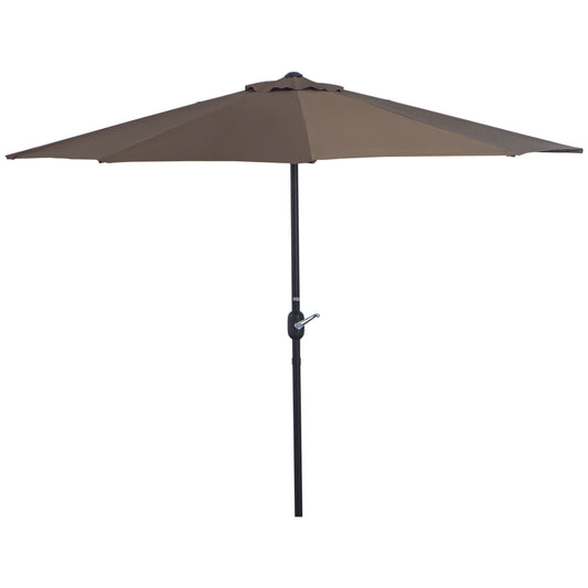 2.7m Metal Frame Garden Furniture Parasol Half Round Umbrella