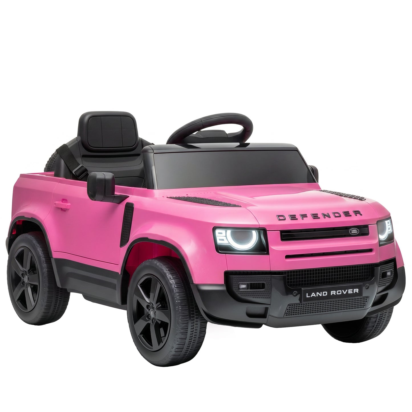 Land Rover Defender Licensed 12V Kids Ride on Car w/ Remote, Pink