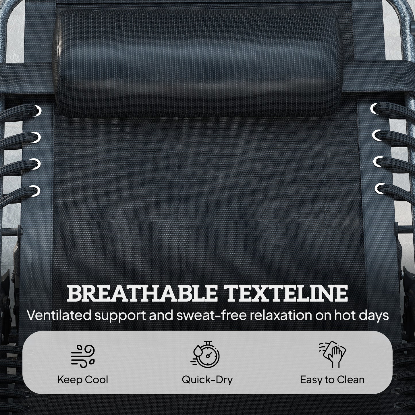 Folding Sun Lounger, Sunbed with Canopy, Dark Blue