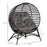 2 Seater Egg Chair with Soft Cushion, Steel Frame and Side Pocket, Garden Patio Basket Chair for Indoor, Outdoor, Brown