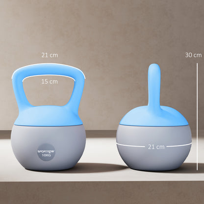 10KG Kettlebell with Soft Body and Non-Slip Handle, Light Blue/Grey