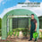 3 x 3 x 2m Polytunnel Greenhouse with Doors and Mesh Windows