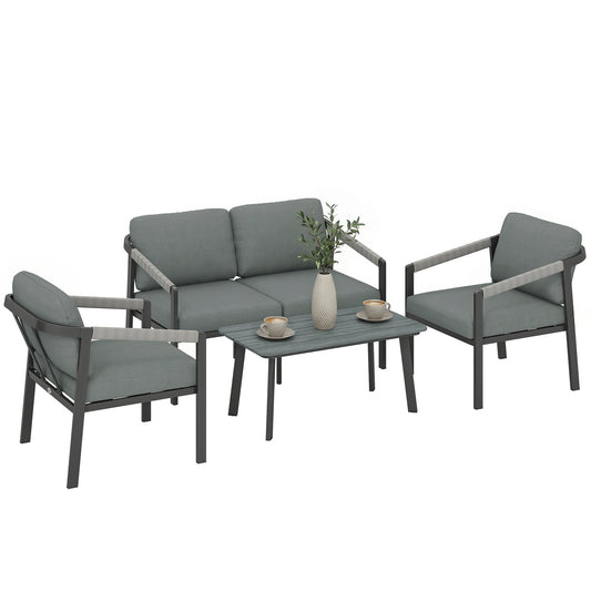 4 Seater Aluminium Garden Furniture Set, Outdoor Patio Furniture
