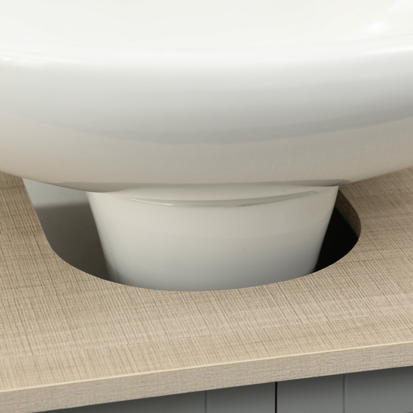 kleankin Bathroom Under Sink Cabinet with Adjustable Shelf, White, Grey