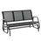 3-Seat Glider Rocking Chair for 3 People Garden Bench Patio Furniture Metal Frame