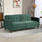 Three Seater High Comfort Convertible Sofa - Futon Velvet-Touch Tufted Couch Sofa Bed Green